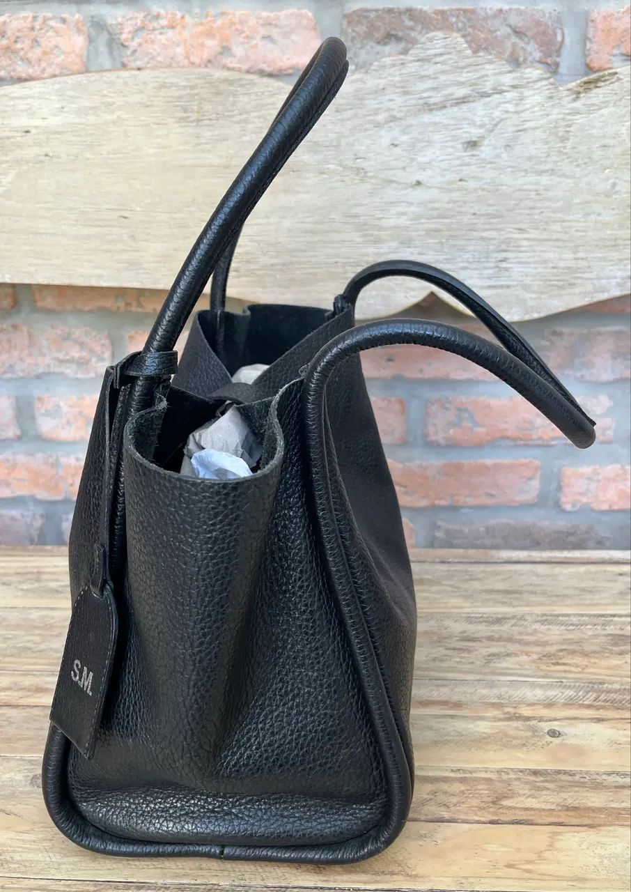 Bolsa de couro preto - Foto 3