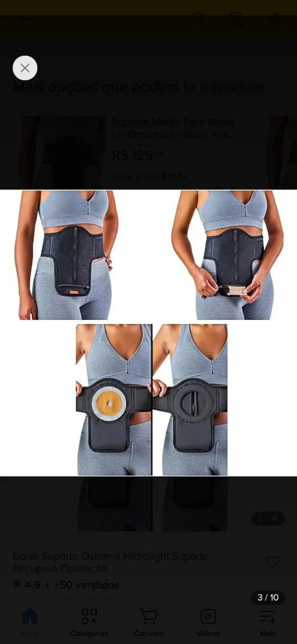 Bolsa suporte ostomia 