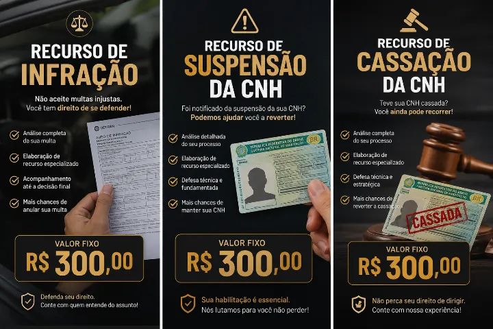 Consultoria para Recursos de Multas e CNH - R$ 300