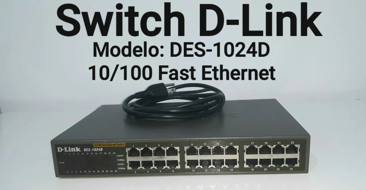 Switch D-Link 24 Portas Modelo: DES-1024D Fast Ethernet
