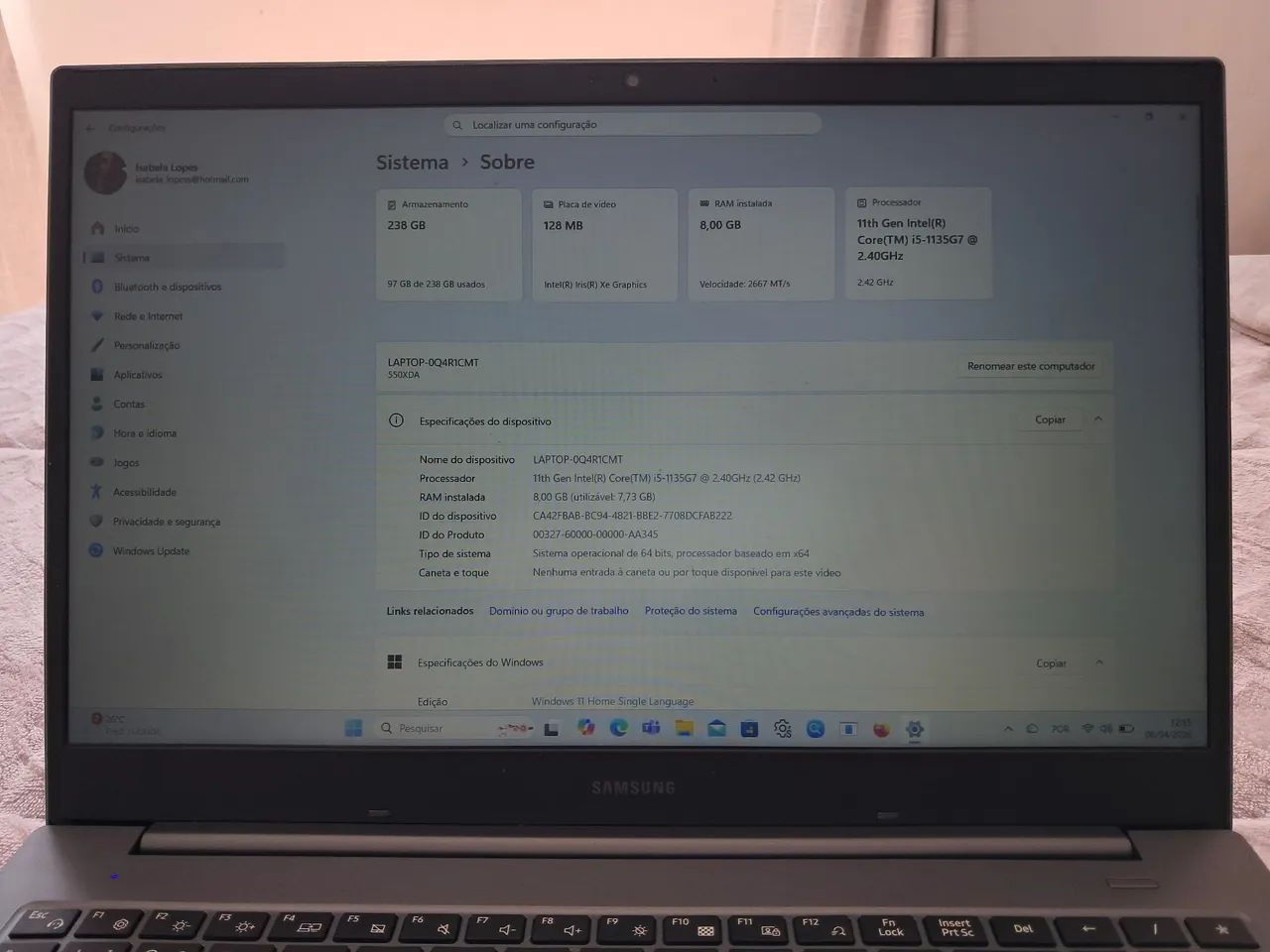 Notebook Samsung Book NP550XDA  - Foto 3