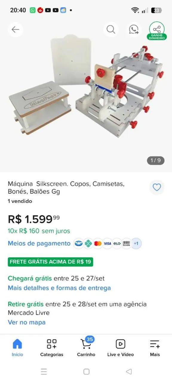 Máquina Silkscreen. Copos, Camisetas, Bonés, Balões - Foto 4