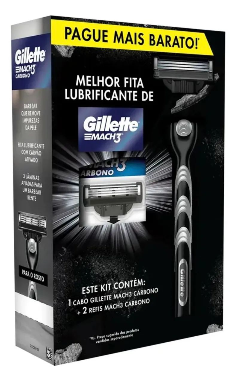Gillette Mach 3 Carbono com 2 Refis - Foto 3