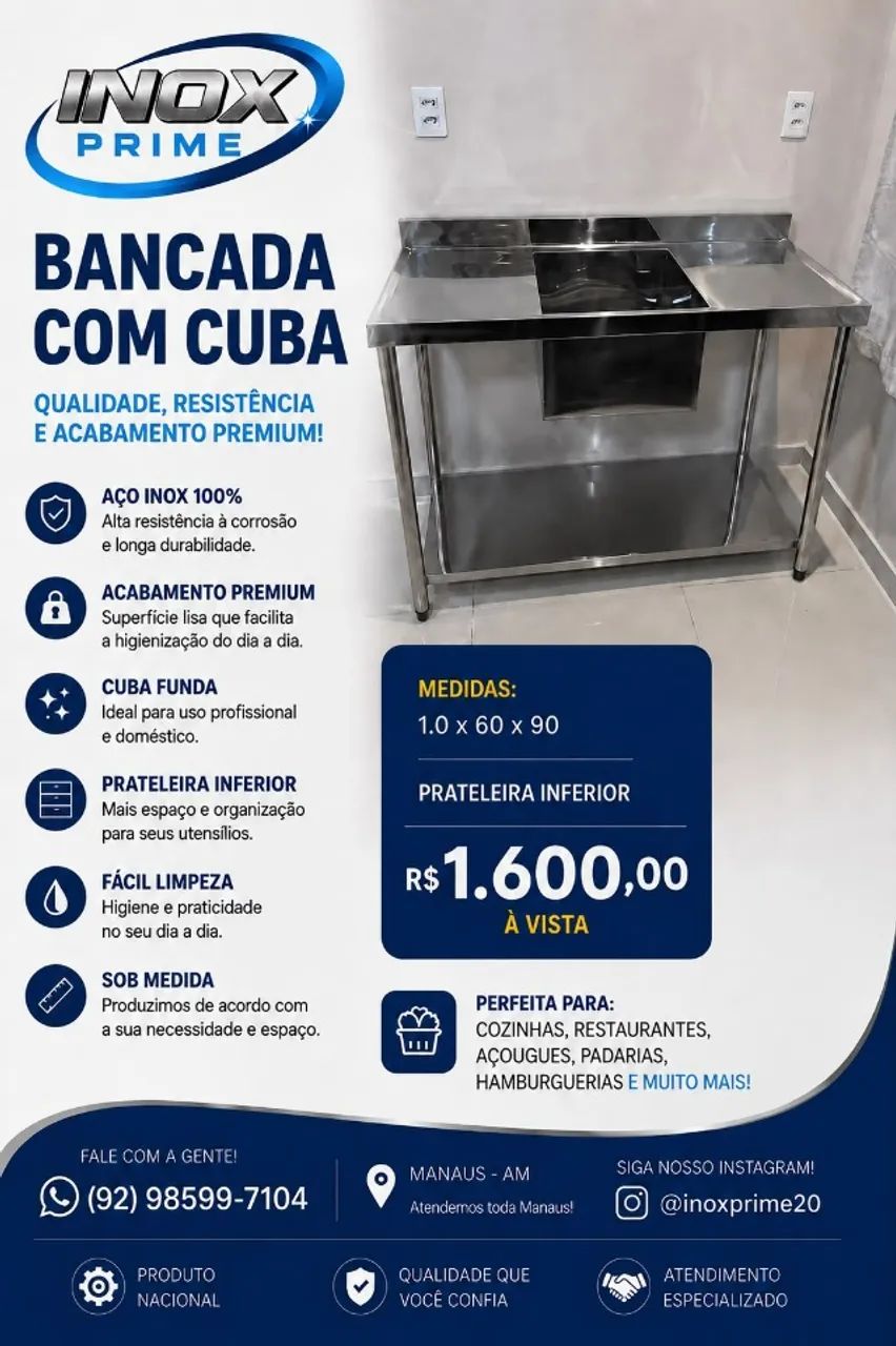 Balcão com cuba a pronta entrega e sob medida 