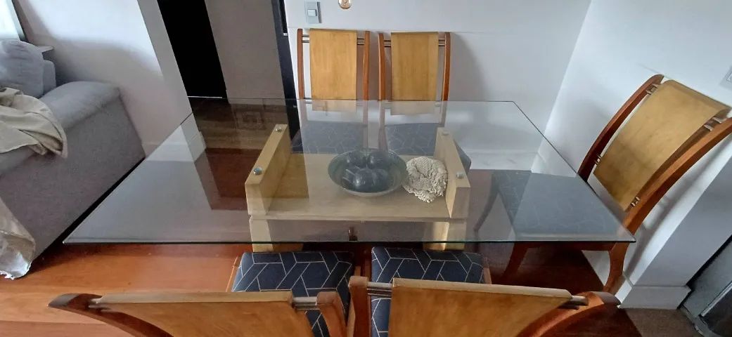 Mesa de Jantar 6 lugares Tampo de Vidro - Foto 3