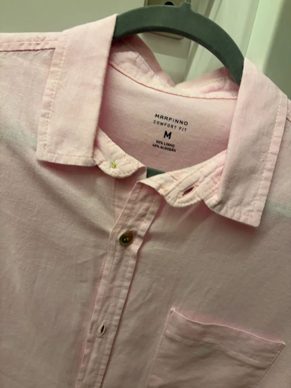 Camisa algodão manga curta rosa  - Foto 2