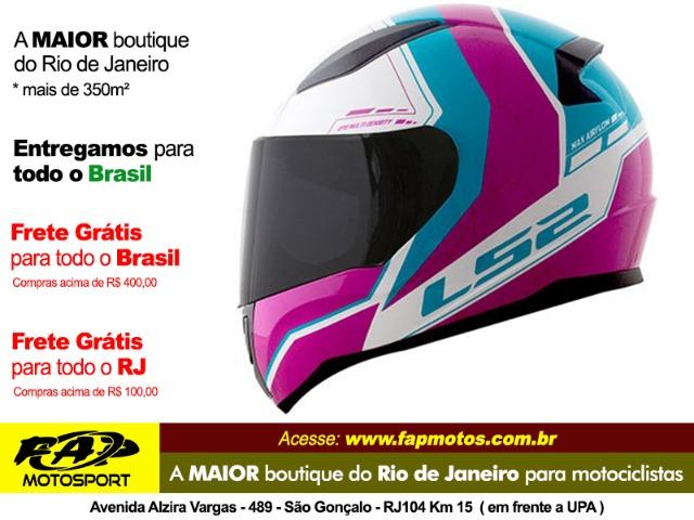 Capacete Ls2 Ff353 Rapid Candie Branco Rosa Azul - Frete Grátis Brasil
