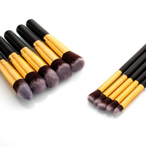 Pincel Para Maquiagem Kit 10 Pçs Kabuki Pronta Entrega - Foto 5