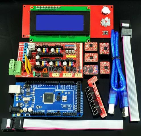 COD-AM177 Kit Impressora 3D Ramps 1.4 + Mega 2560 + 5pcs 2004 Lcd + A4988 RepRap Prusa i3