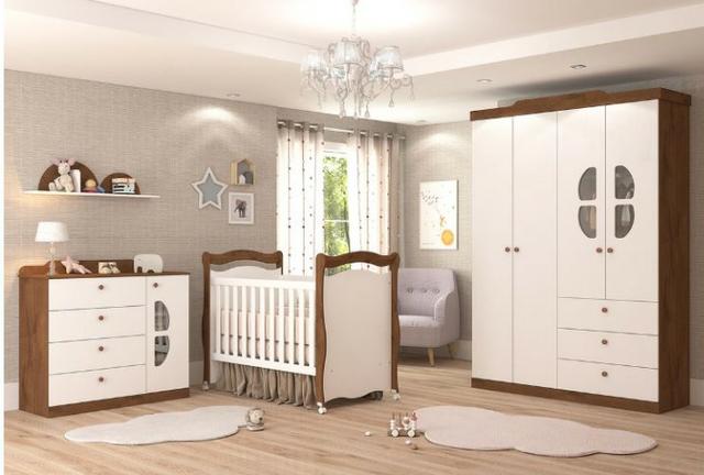 Quarto de Bebê Armário, Cômoda Alegria e Berço Sonho - Alegria *NOVO* ShopMix Móveis