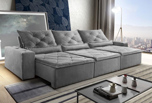 Sala sofá retrátil e reclinável de 290 cm de largura  - Foto 2