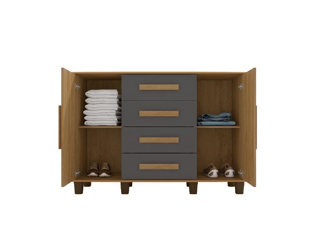 Cômoda Arce  Modelo Retrô 2 Portas e 4 Gavetas ! Frete + Montagem Grátis. - Foto 3
