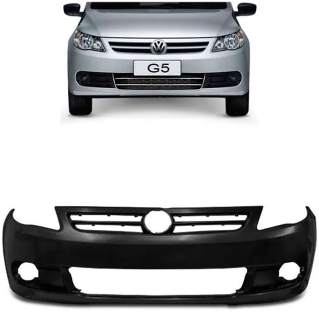 Parachoque Volkswagen Gol G5 2009 à 2013 - Furo Farol Auxiliar - Preto Liso - Lumax