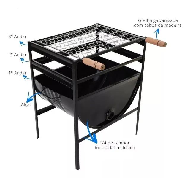 Churrasqueira Meio Tambor 3 Andares