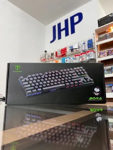 Teclado Mecânico Gamer T-Dagger Bora Preto RGB Switch Marrom | Parcela Sem Juros 