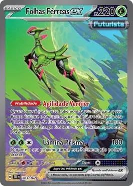 carta pokemon Folhas Ferreas ex (203/162) focas temporais