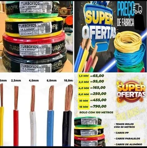 PROMOÇÃO DE FIOS E CABOS ELÉTRICOS DIRETO DA FÁBRICA 