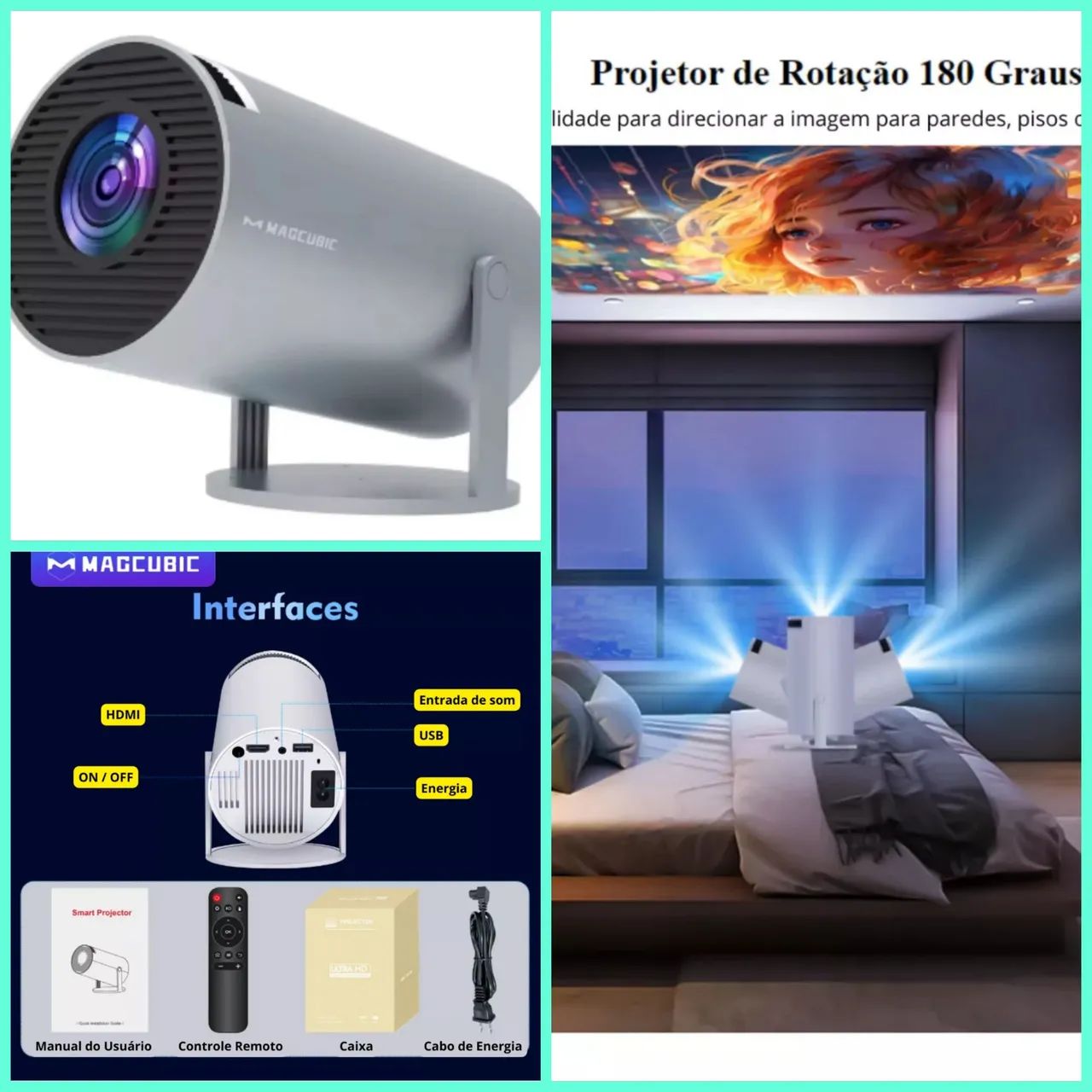 Projetores Magcubico Hy300 PRO , Android 11