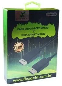 Cabo Displayport Blindado Macho X Macho 1,8m Preto X-CELL
