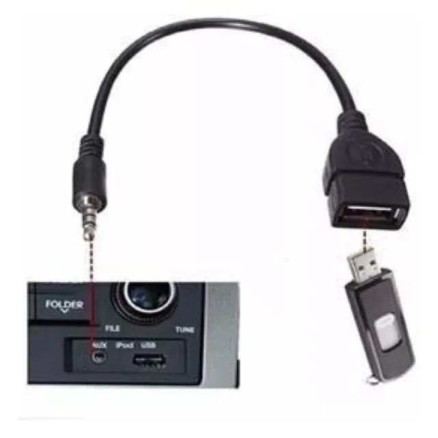 Cabo Adaptador Usb Fêmea X P2 Macho Entrada Auxiliar áudio - Foto 3