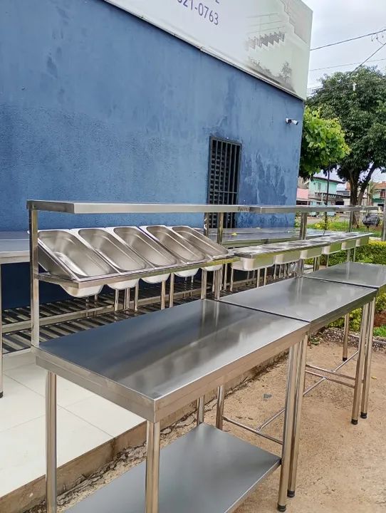 Mesas condimentadoras inox a pronta entrega_ vários modelos e medidas  - Foto 2