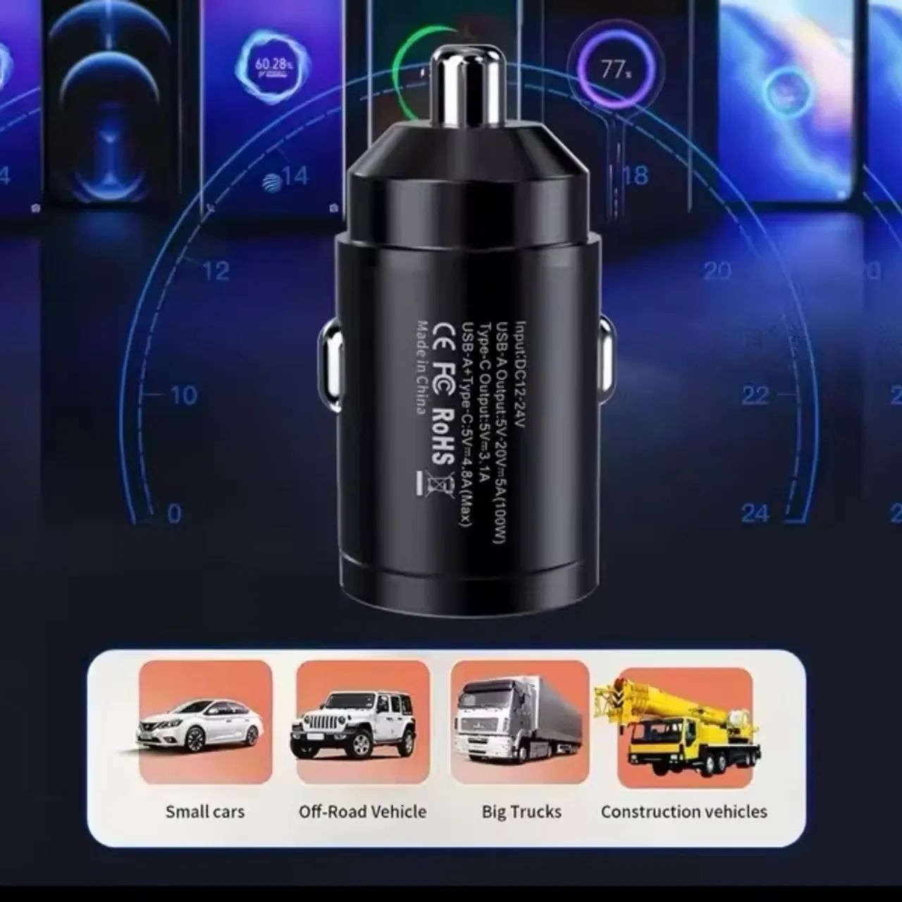 Carregador turbo veicular d celular - Foto 4