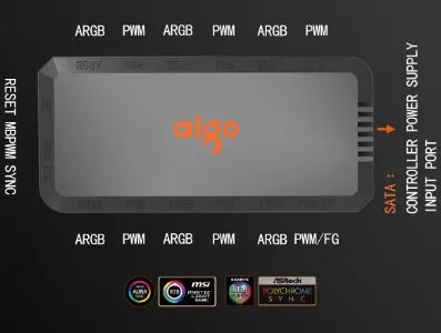 Controladora Fan Aigo Apc1 pwm rgb para computador controle led   - Foto 4