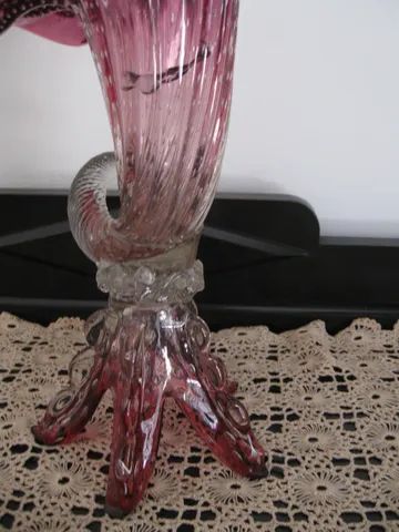 Vaso de cristal / centro de mesa Murano - Estilo Cornucópia - Foto 5