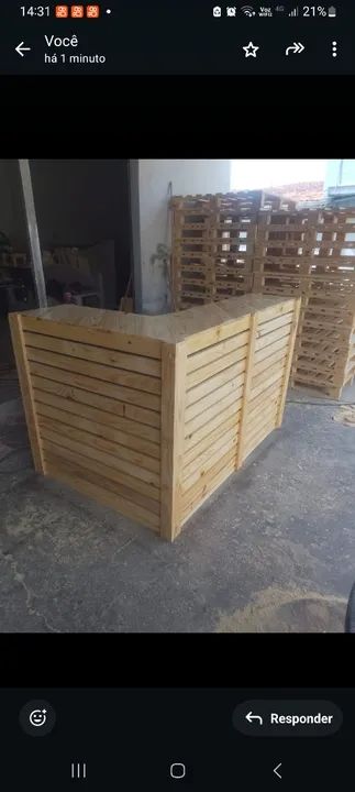 Oficina completa de móveis pallet 