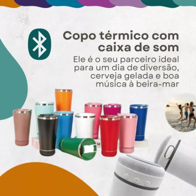 Copo Termico Musical 420ml - Cor: Branco