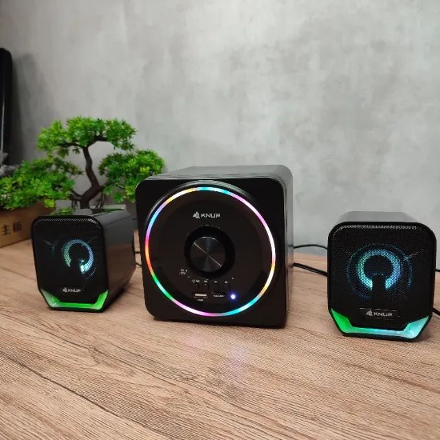 Caixa De Som Gamer 2.1 Bluetooth Home Theater Rgb Celular Pc Tv - Foto 2