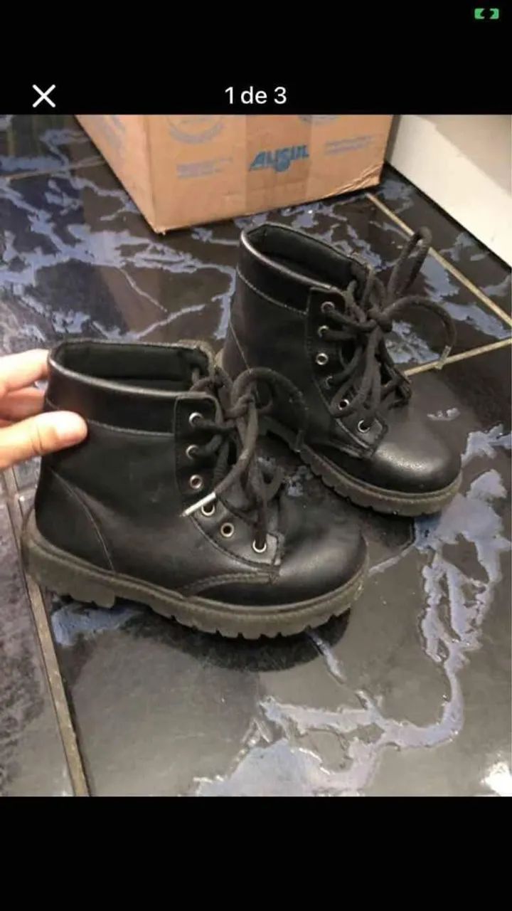 Bota Coturno Preta Tamanho 29