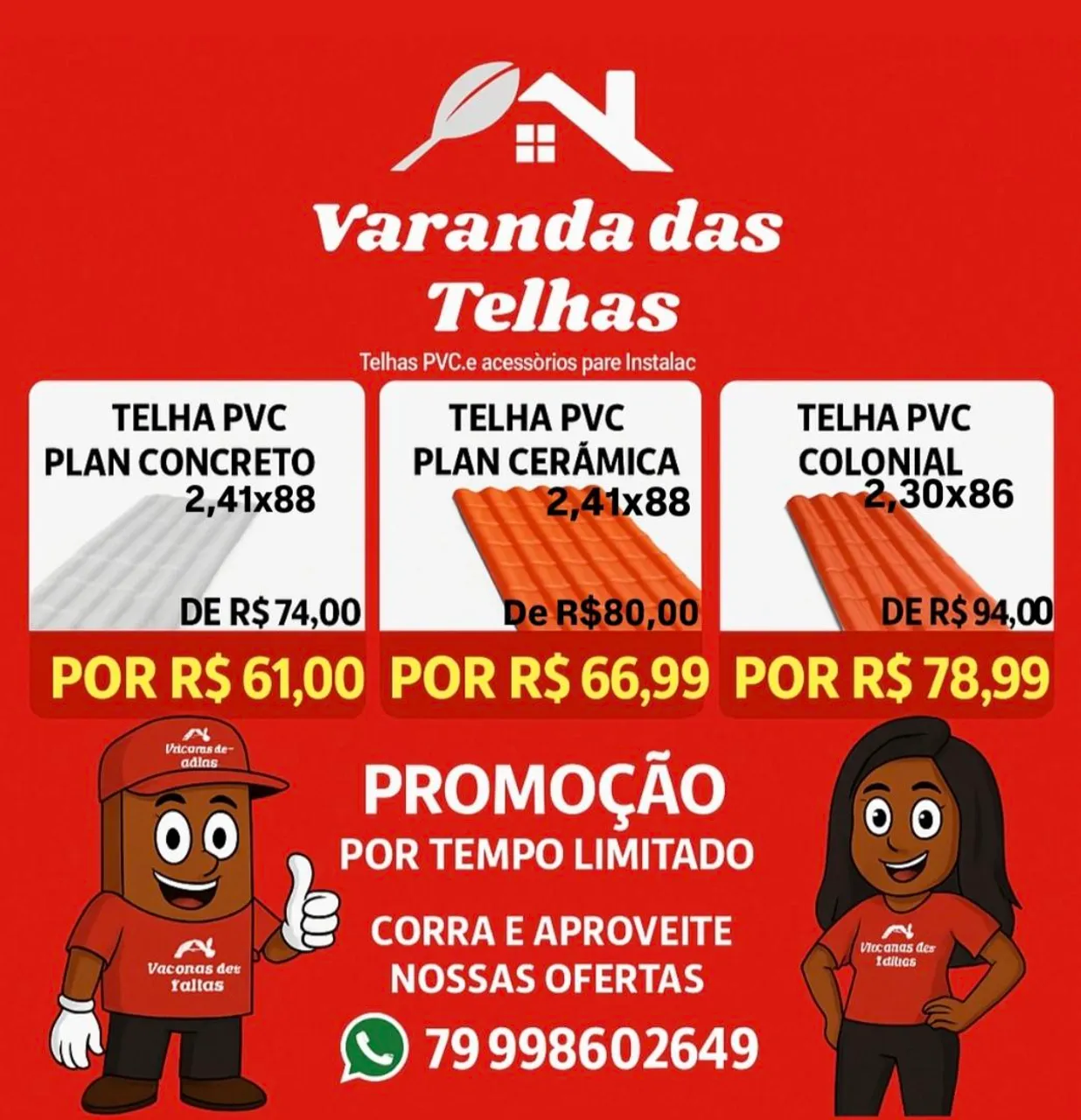 Telhas PVC Promoção imperdível