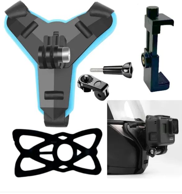 Suporte Queixo Para Capacete De Gopro Sjcam Cameras De Ação celular  - Foto 2