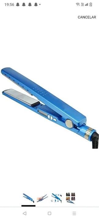 Prancha de cabelo azul nova