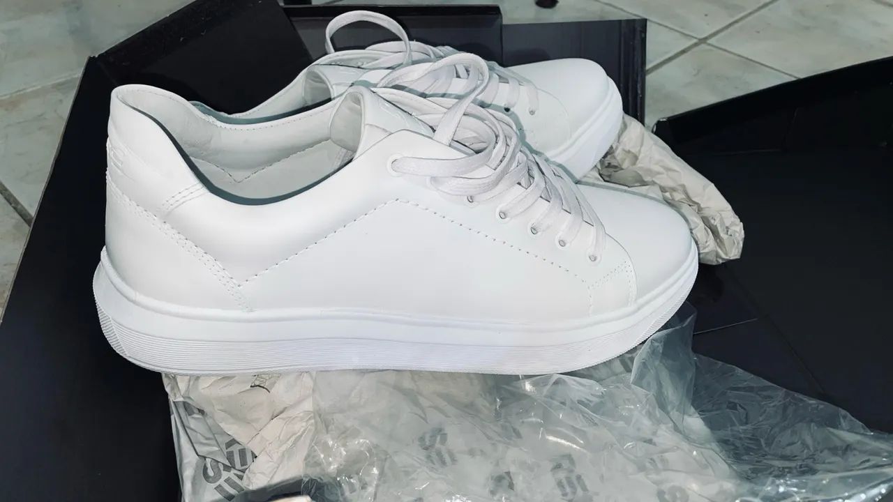 Rs6 Tenis De Couro Branco Masculino Tênis RS6 Branco De Couro