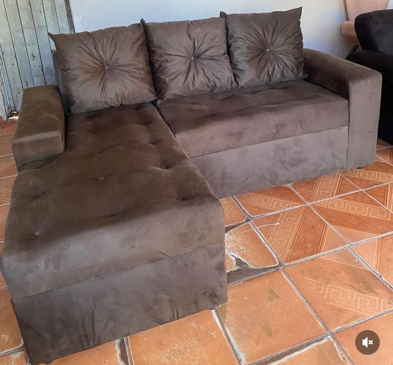 Sofá modelo chaise - 3 lugares - novo - Foto 3