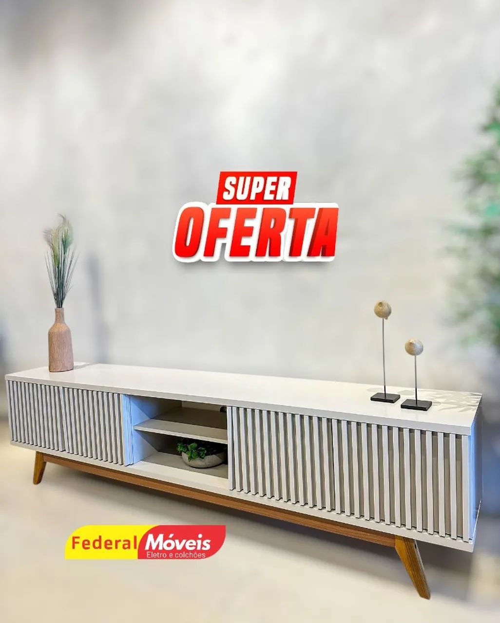 Rack para TV até 75" Ripado Oferta Imperdível - Entregamos