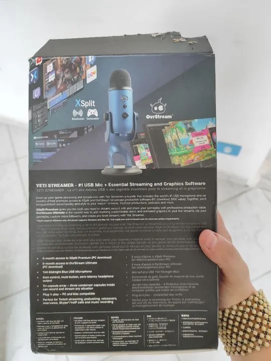 Microfone Blue Yeti USB Azul - Novo - Foto 6