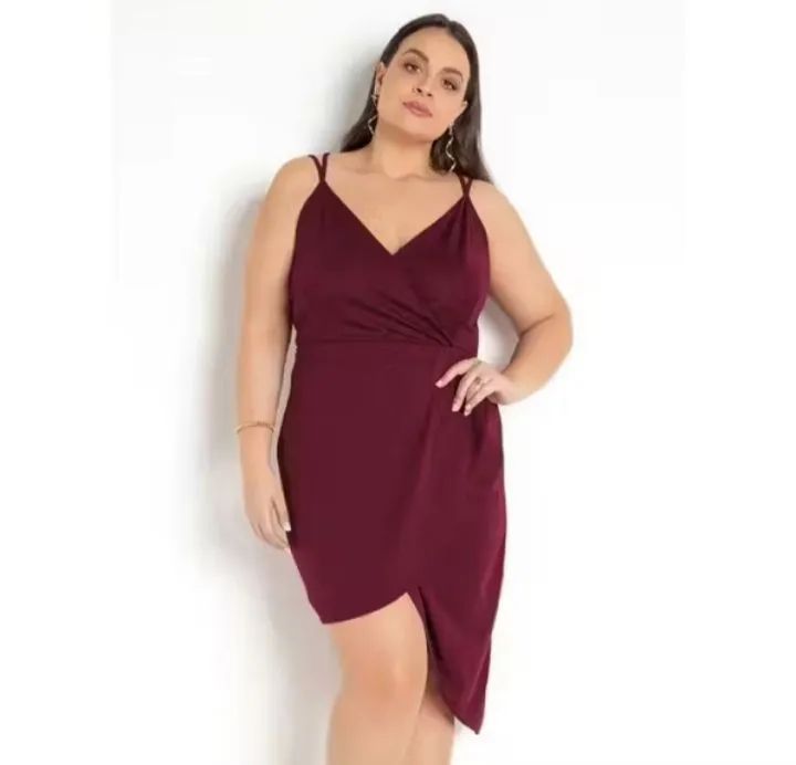 Vestido bordô assimétrico TAMG - Foto 3