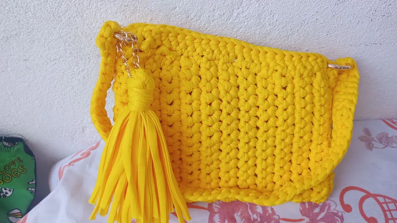 Bolsa de Ombro Crochê Vermelha - Foto 3