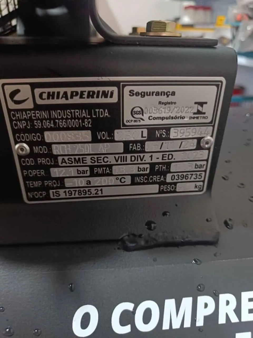 Compressor 250L Motor 5cv 175 psi Industrial 10 pes - Chiaperini (Loja) - Foto 4