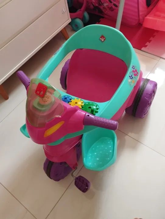 Triciclo Velobaby G2 Passeio & Pedal (Rosa) Bandeirante - Foto 4