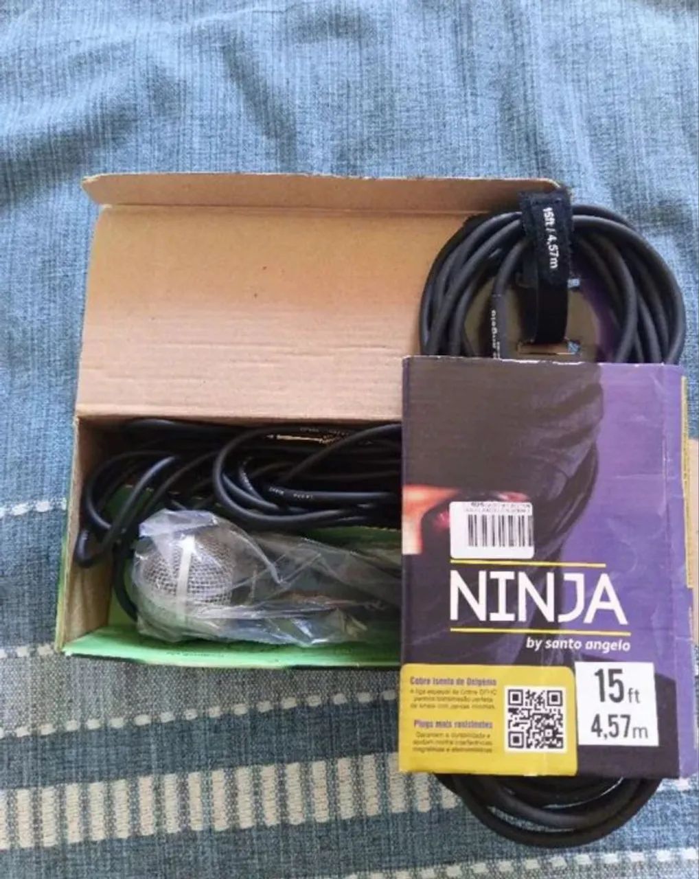 Cabo P10 Microfone 15ft Ninja 4,5M - Foto 2