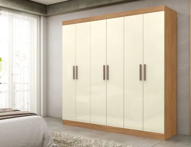Guarda Roupa Casal com 6 Portas de Giro Amplo e Elegante Paris - Foto 2