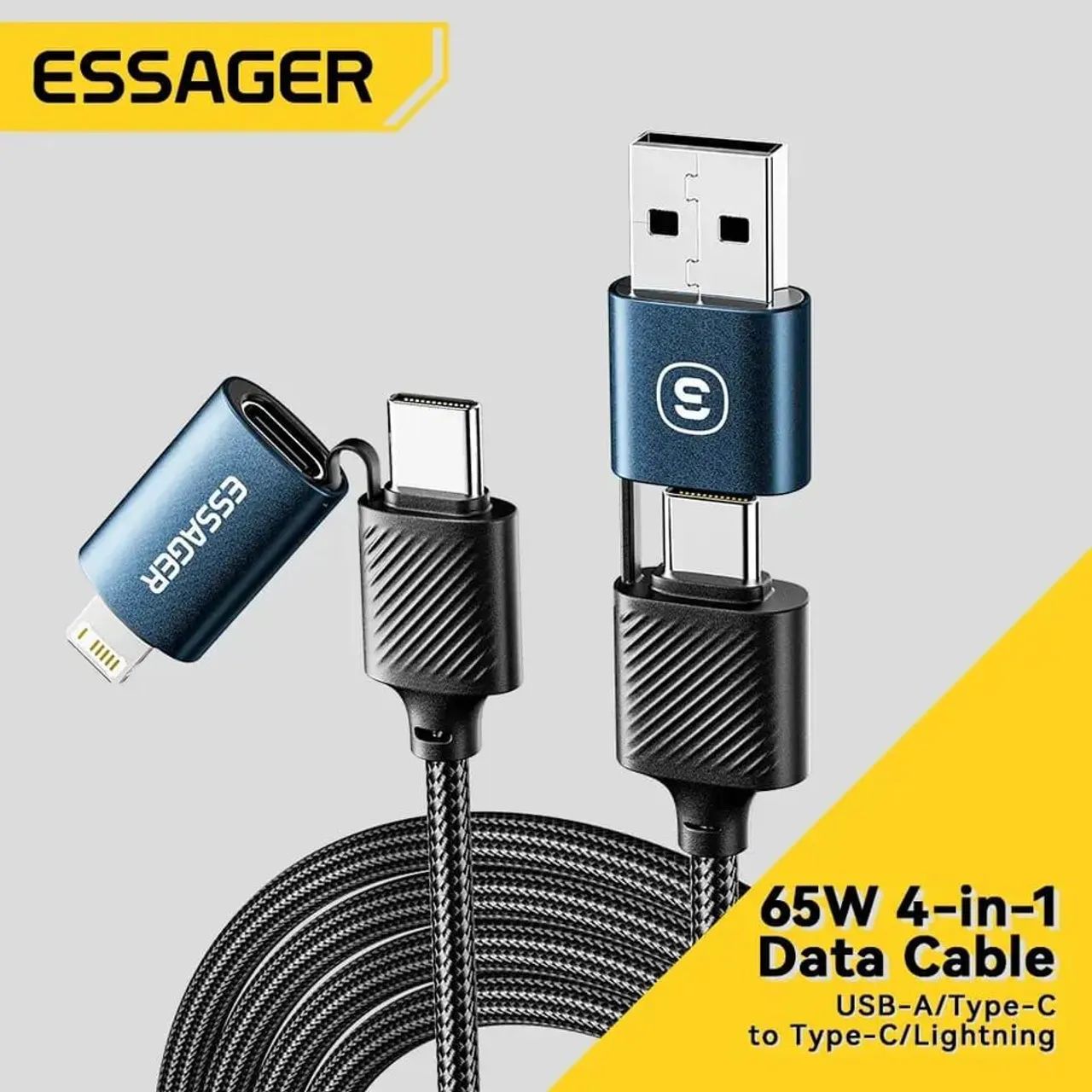 Cabo para dados e carregamento 4 em 1 Essager Original 