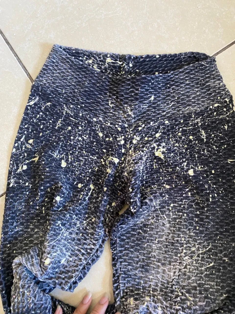 Legging Texturizada Azul com Detalhes - Foto 2