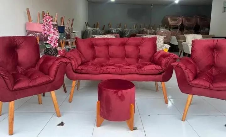 Conjunto Sofá e Poltronas Verde - Foto 3