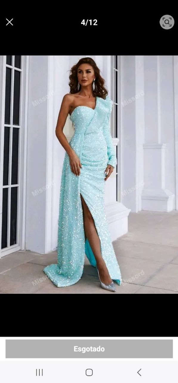Vestido de festa azul tiffany  - Foto 3
