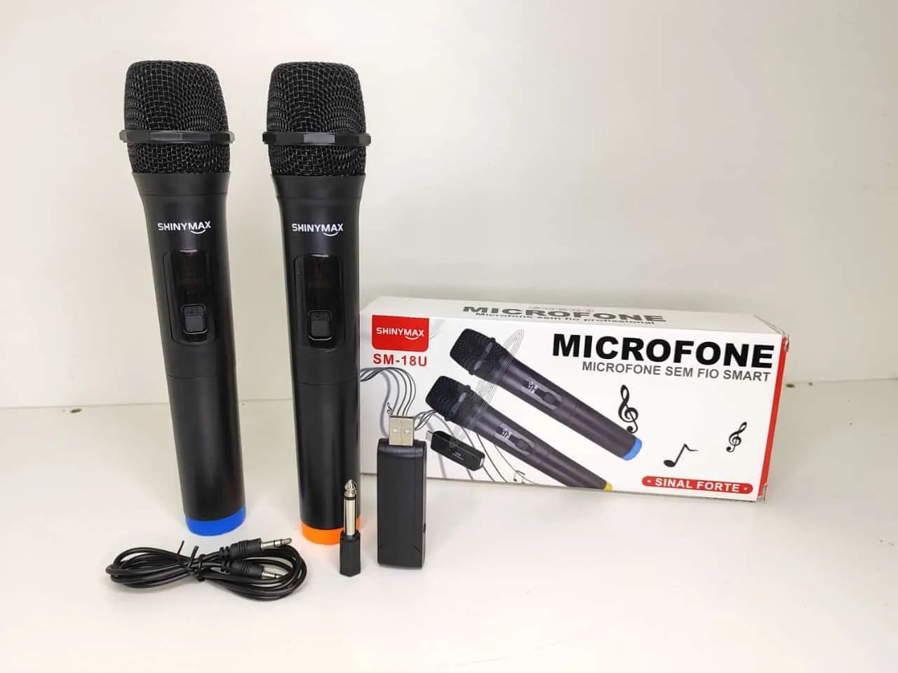 Microfone duplo sem fio 